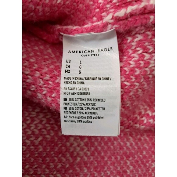 American Eagle Oversized Size L Pink Bandana Paisley Pullover Sweater SMALL FLAW - Picture 6 of 15